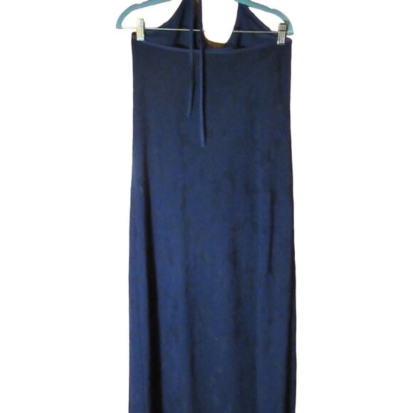 Sleek Navy Blue Dress – Medium, Floor-Length Elegance - Picture 7 of 9